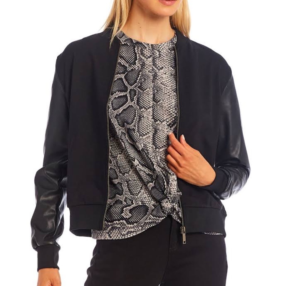 MICHAEL Michael Kors Faux Leather Bomber Jacket, NWT, $140